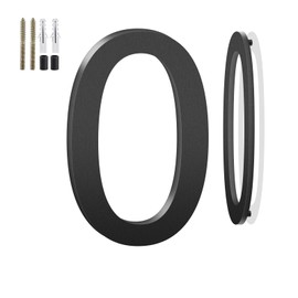 4 Inch Floating House Numbers and Metal Letters for Outdoor Signs, House Numbers for Outside, Aluminum Address Letters and Numbers for Door, Mailbox, Garden, Perfect for Home or Office (Number 0)