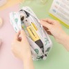 Pencil Case Large Capacity 3 Compartments Pen Holder Cosmetic Bag