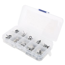 100Pcs Fishing Rod Guide Ring Set Ceramic Guide Eye Sets Boxed Fishing Rod Accessories
