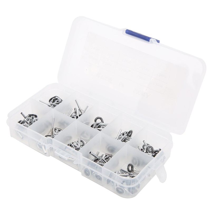 100Pcs Fishing Rod Guide Ring Set Ceramic Guide Eye Sets