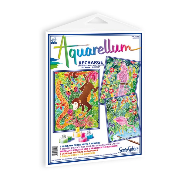 SentoSphère - Aquarellum Refill - AMAZONE - Refill Aquarellum Cards - Painting Kit - Magic Watercolour Paint - For Ages 8 and Above - Made in France