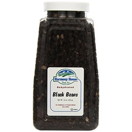 Harmony House Foods TRUE Dehydrated Black Beans - Easy Cook (16 oz, Quart Size Jar)