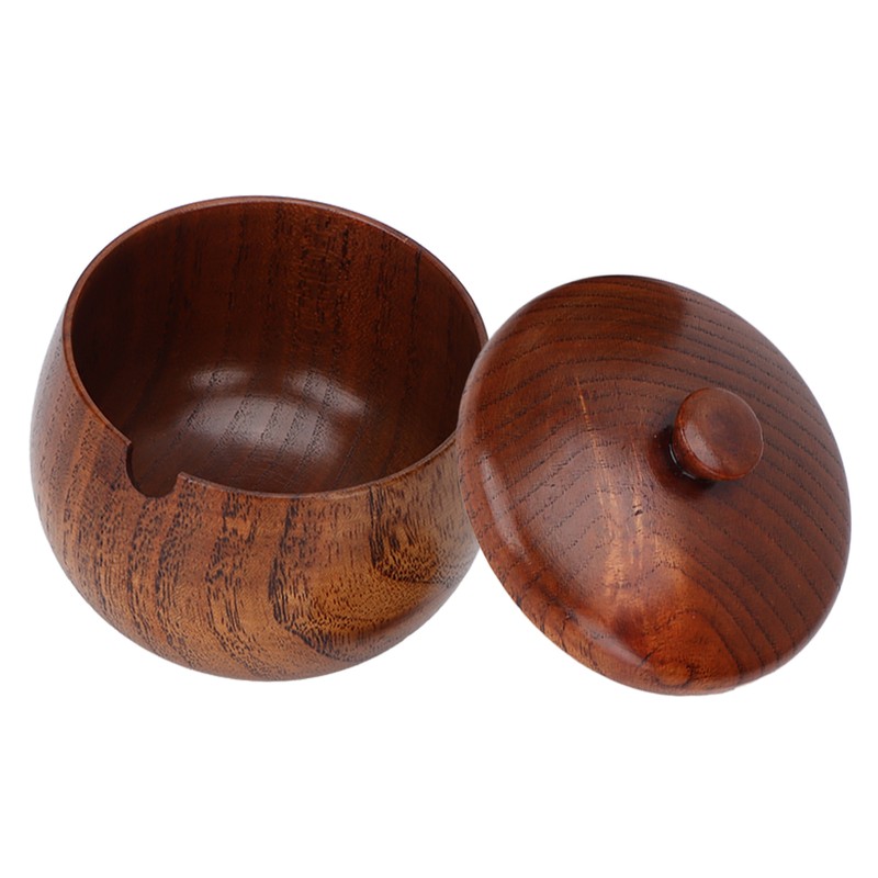 Sour Jujube Wood Condiment Jar Japanese Safe Dustproof Classic Flip