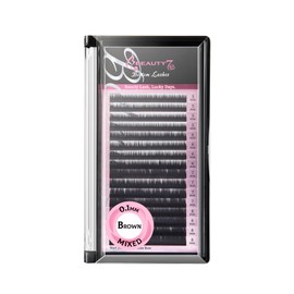 Beauty7 Black Eyebrow Extensions Eyebrow Lash Matte Individual Eyebrow False Lash Extension Tray Synthetic Mink 0.1mm Thickness Mixed 5/6/7/8mm Length for Professional Tech (Black)