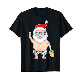 Summer Christmas in July - Tropical Santa Hawaiian T-Shirt