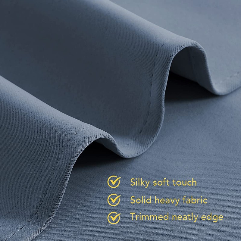 NICETOWN Kitchen Curtains Blackout Curtains & Drapes, Stone Blue, 34"