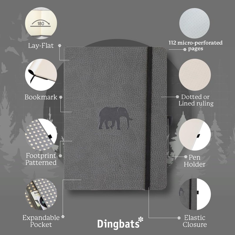 Dingbats* Wildlife Lined Journal A5 - Vegan Leather Soft Cover,
