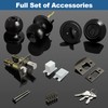 BESTTEN 2 Pack Keyed Same Exterior Door Knobs and Single