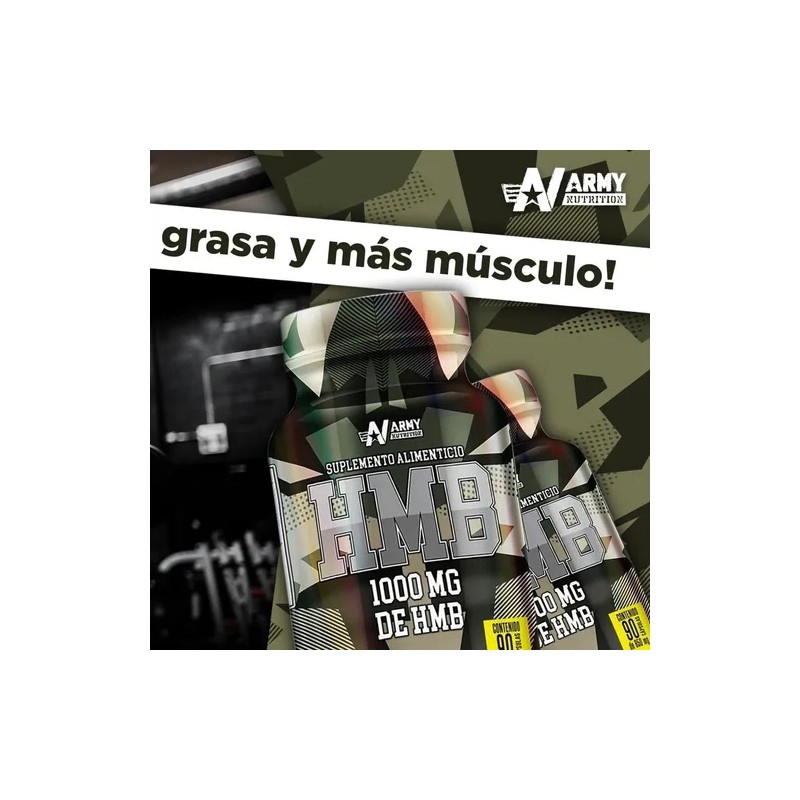 Hmb Army Nutrition Aumenta Masa Muscular 1000mg 90 Caps