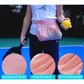 Tennis Ball Holder, Pickle Ball Holder Waist Bag for Women, Tennis Ball Fanny Pack for Pet, Balls Pouch Pocket, Holding 6 to 8 Tennis or Pickle Balls, Great Pickleball Tennis Gift & Accessory for Girl