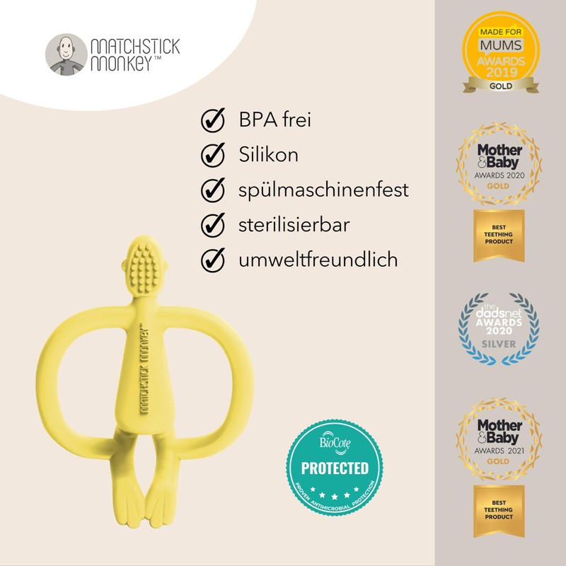 Matchstick Monkey Antimicrobial Teether / Teething Aid / Gel Applicator