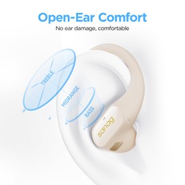 SANAG G6S Bluetooth 5.3 open ear headphones 64GB - 12mm composite film dynamic speaker - 48dB AI noise canceling IPx4 anti sweat 5.26 grams open back design voice assistant (White)