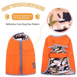 Queenmore Cold Weather Dog Coats Loft Reversible Winter Fleece Dog Vest Waterproof Pet Jacket Available in Extra Small, Small, Medium, Large Extra Large Sizes