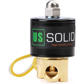 U.S. Solid 1/4" Brass Electric Solenoid Valve 110VAC Normally Closed VITON