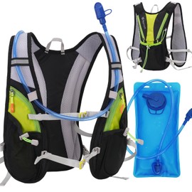 Hydration Backpack with Hydration Bladder, Running Hydration Backpack, Ultralight, Running Backpack with Hydration Bladder 2 L, BPA-Free, Backpack with Hydration Bladder and Reflectors (with 2 L