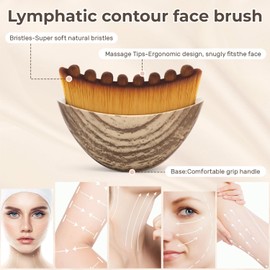 New Lymphatic Contour Face Brush,Lymphatic Drainage Massager for Sculpting,Ergonomic Facial Dry Brushing Face Massager - Chin & Jawline Sculpting,Anti-Puffiness,Detox & Lift (1 Pcs)