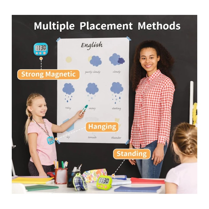 Magnetic Digital Timer Classroom for Kids Large Display Clock Loud
