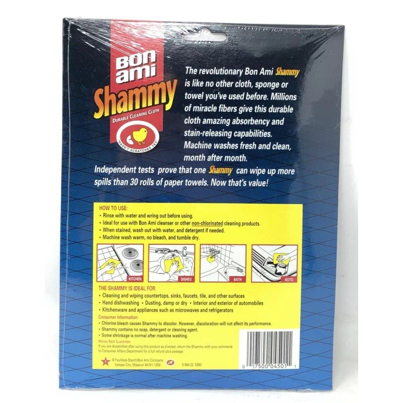 BonAmi Bon Ami SHAMMY Scrub Cloth Durable Kitchen Reusable 7”x9”