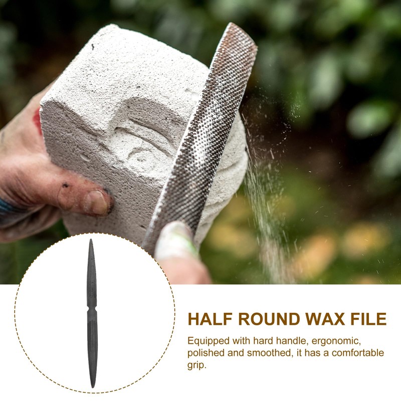 VILLCASE Half Round Wax File, 8'' Double Ended Flat Wax