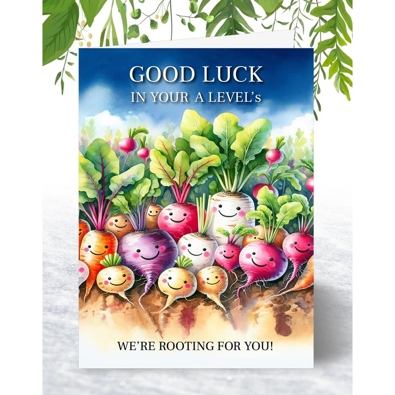 A Levels Good Luck Card - Rooting for You Design