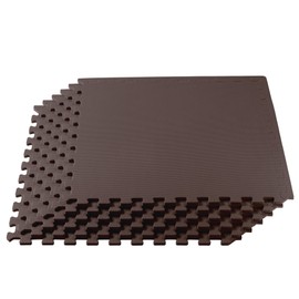 We Sell Mats Interlocking Anti-Fatigue EVA Foam Floor Mat, Brown, 6 Pack