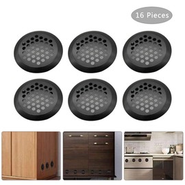 Stainless Steel Ventilation Grille Round, 16 Pieces Stainless Steel Ventilation Grille, Round Ventilation Grille, Stainless Steel Ventilation Grille 29 mm, for Kitchen, Bathroom Cabinet, Wardrobe or