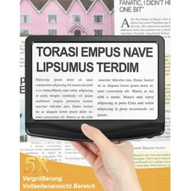 Tobegiga 5X Wiederaufladbare Leselupe mit licht, Handlupe Dimmbarer LED, Leichte Lupe von Büchern USB, Lupe zum Lesen für Senioren Groß, Zeitungen, Kleingedruckten Lesehilfe für Senioren