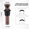 Bathfinesse Copper Bathroom Sink Drain, Pop Up Drain for Bathroom