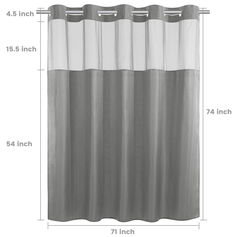 SORTTO No Hook Shower Curtain with Snap in Liner Set