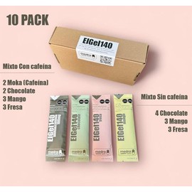 Gel energético para corredores, ciclistas y triatletas | Medralabs 10 pzas | Carbohidratos rápidos (10 Piezas, Mixto Sin Cafeina)