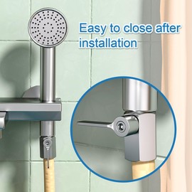 BWINTECH 304 Stainless Steel Showerhead Shut Off Valve with Handle, Mini Ball Valve 1/2" Female X Male NPT, Water Flow Control Valve Regulator Chrome, ShowerHead Flow Control Valve