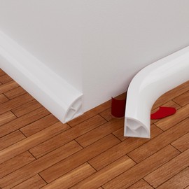 590inch Flexible Quarter Round Molding Trim,Bendable Peel and Stick Silicone Quarter Round Bathroom Trim Molding,Double-Sided Self Adhesive Flexible Shoe Molding for Wall Edge Floor Corner,Kitchen