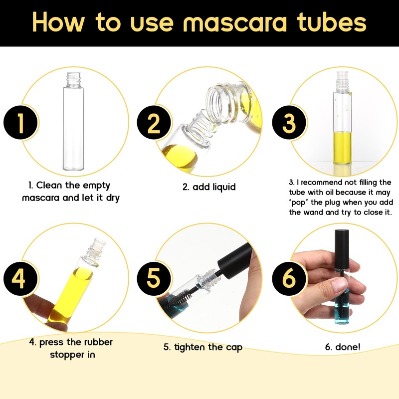 10 Pcs 10ml Empty Mascara Tube and Wand Glass for