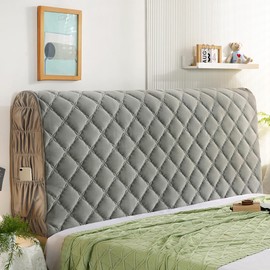 GZYLCH Thicken Bed Headboard Cover, Stretch Bed Headboard Coverfor Full Queen Cal King Size, Washable Bed Headboard Slipcover Dustproof Protector Cover for Bedroom Bed Headboard,Gray,King:78.7in