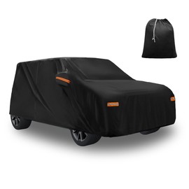 HEROFFIX Car Cover for Kia Soul 2009-2024 210D-PU Oxford Outdoor Full Car Cover All Weather Waterproof Windproof Sun Protection with Driver Door Zipper Black Replace Parts