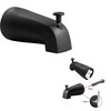 SENTO Slip On Black Universal Bathroom Tub Spout with Diverter,