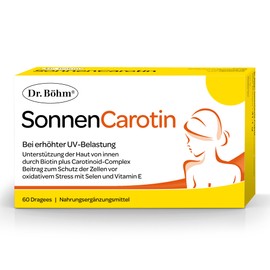 Dr. Böhm SonnenCarotene: Cell Protection Complex with Beta-Carotene for the Skin, for Increased UV Exposure and Sun Sensitivity, 60 Tablets