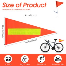 2pcs Bike Safety Flag Replacement Pennant High Visibility Orange Flag with Reflective Strip Tear-resistant Waterproof Bike Safety Flags for Electric Car Outdoor Tent