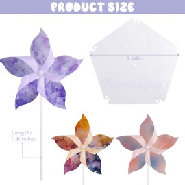 Framendino, 20 Pack Sublimation Plastic Blank Pinwheels DIY Pinwheel for DIY Crafts