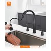 TIORIY Black Kitchen Faucet 3 Hole with Pull Down Sprayer,