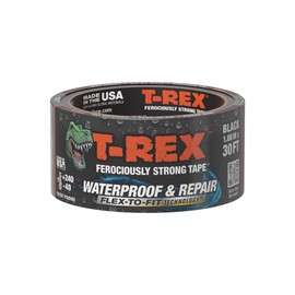 T-Rex Flexible Waterproof Tape - Heavy Duty Adhesive Waterproofing Tape for Repair, Leaks, Roof Patches - Extreme Weather & UV Resistance - Black, 1.88" x 30 ft. (Pack of 1)