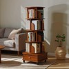 Chilassic 4-Tier Rotating Bookshelf Tower with Drawer and Wheels 360°