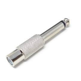 DRUT 1pcs RCA Phono to 6.35mm MONO Jack Adaptor 6.35 mm 1/4'' Connector Audio Cable Lead Converter Silver