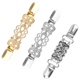 Hebterrka Dress Clips, Back Clamp, Shirt Clips for Women Clothing, Jumper Clips, Waist Clips, Scarf Clips, 3 Types (Gold, Silver, Vintage), multicoloured