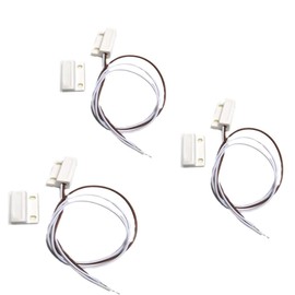 3 Sets of Sensor Alarm Magnetic Reed Switch MC-38B NC and NO Embedded Magnetic Gap Switch White for Door and Window Sensors for Home Security