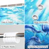 Simpomsy Dolphin Bathroom Curtains, Underwater Shower Curtain 180x180cm - Blue