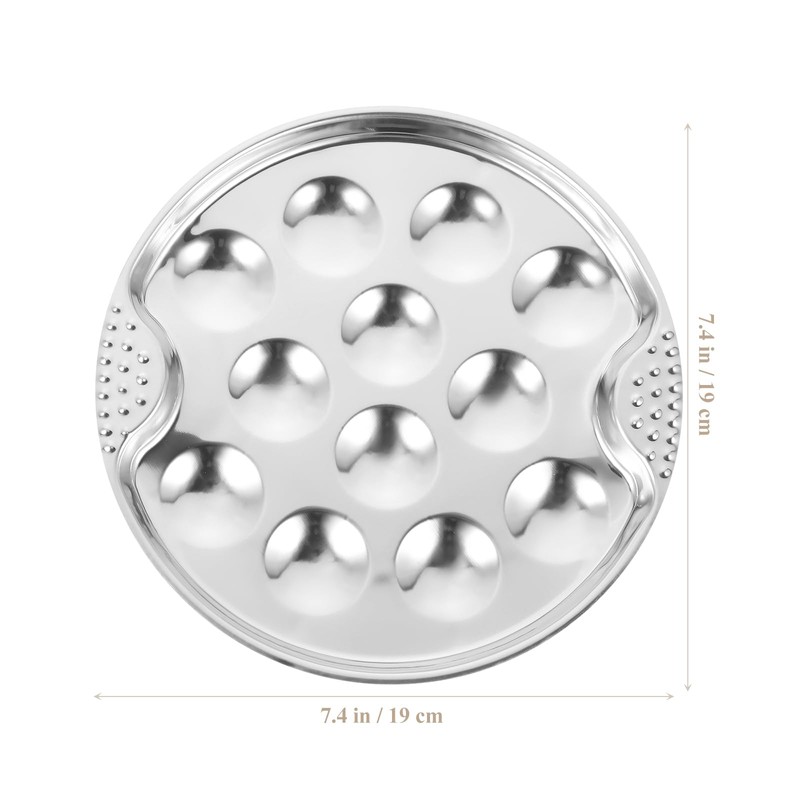 1pc Stainless Steel Escargot Dish Server 12 Positions Baked Snail