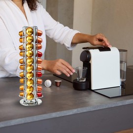 WORBIC Coffee Pod Stand for Nespresso OriginalLine Capsule, Large Compacity Nespresso Coffee Pods Holder, Coffee Pod Organizer Holding 40 Small Originalline Pods, Silver