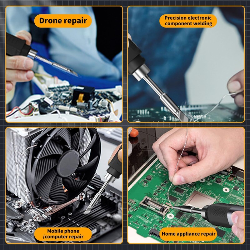 DEWIN Electric Soldering Iron Kit, 0.96 Inch IPS Portable Intelligent