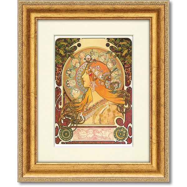 Ayuwara Alphonse Mucha at Scenic Specialty Store (R) Framed Poster / Zodiac Upower AM-02008 Gift Interior Mail Order